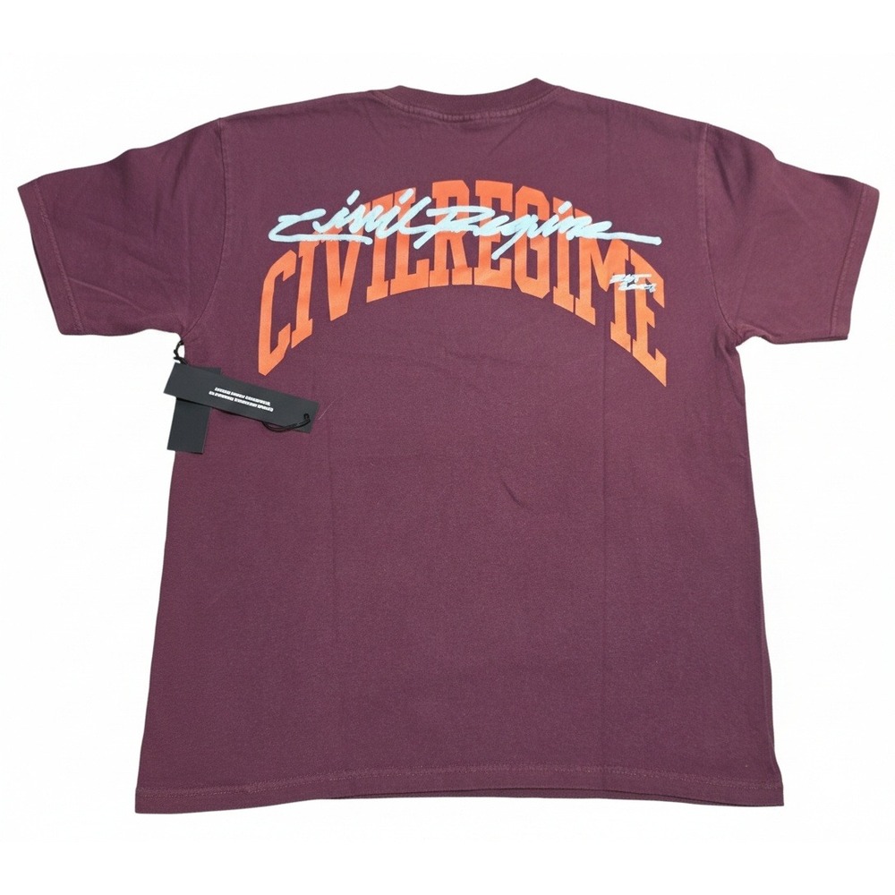 Civil Regime Roses Burgundy Graphic Tee Streetwear Size Small S